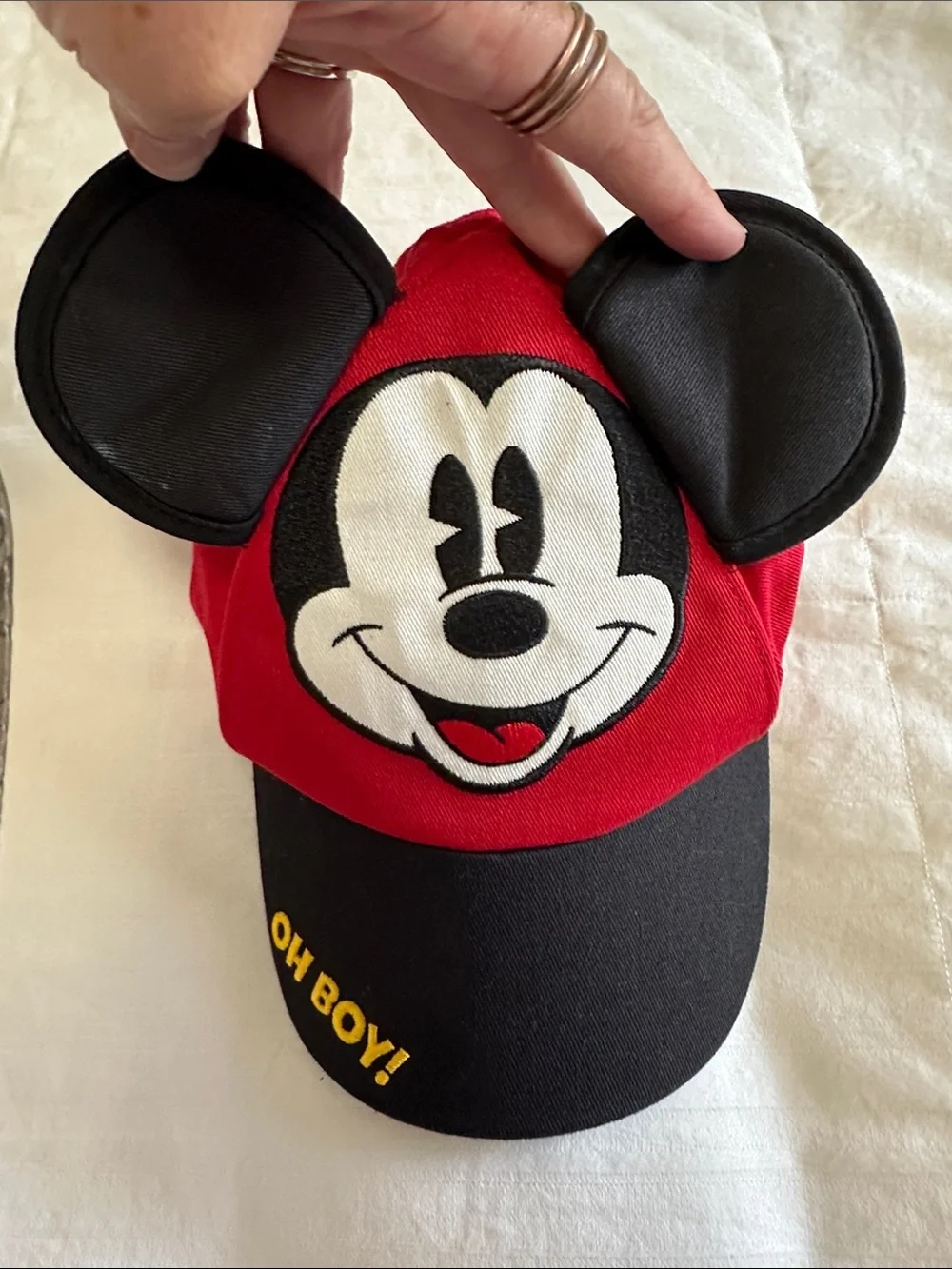Disney Mickey Mouse Red and Black Kids Cap with Flap Ears